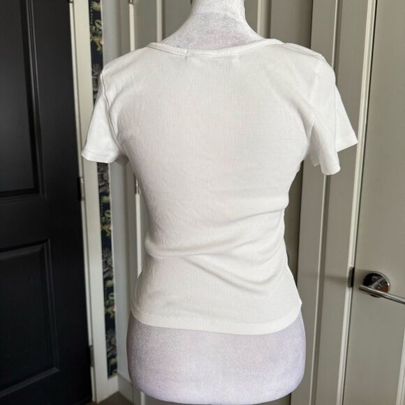 Daydreamer for Free People Ribbed Cotton Scorpio Screen Print Mini Tee Size L - Picture 4 of 6